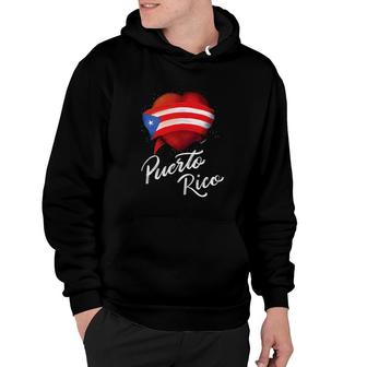 I Love Puerto Rico Flag For Women Hoodie | Mazezy