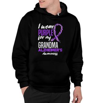 I Wear Purple For My Grandma Dementia Alzheimer's Awareness Premium Hoodie | Mazezy