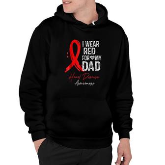 I Wear Red For My Dad Heart Disease Awareness Hoodie - Thegiftio UK