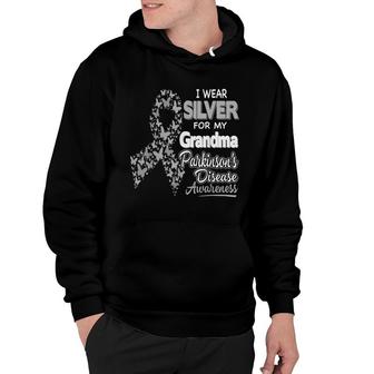 I Wear Silver For My Grandma -Parkinson Disease Awareness Hoodie - Thegiftio