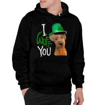 I Wuff You Irish Terrier St Patrick's Day Gift Hoodie | Mazezy