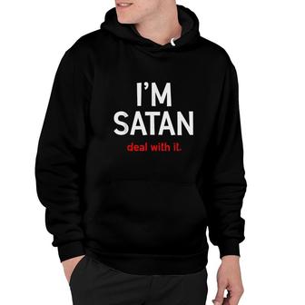 I'm Satan Deal With It Funny Devil Costume Satan Hoodie - Thegiftio UK