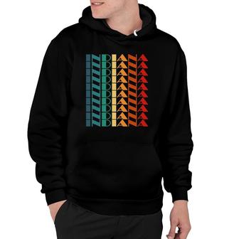 Indiana State Vintage Retro Style Hoodie | Mazezy
