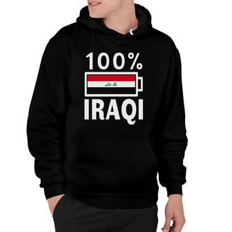 Iraq Flag 100 Iraqi Battery Power Tee Hoodie | Mazezy