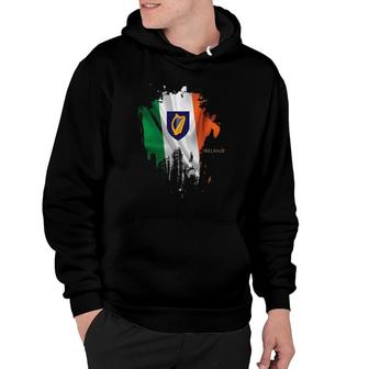 Ireland Flag And Coat Of Arms Hoodie | Mazezy
