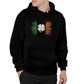 Irish Flag Distressed Shamrock St Patrick's Day Gift Hoodie | Mazezy