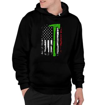 Italian Firefighter Italy Fireman American Flag Gift Hoodie | Mazezy