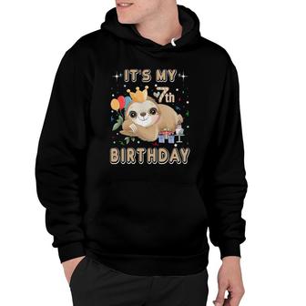 It's My 7Th Birthday For Girls Sloth Birthday Costumes Outfit Hoodie | Mazezy