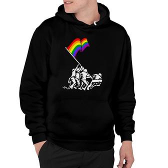 Iwo Jima Pride Flag Gift Lgbt Rights For Military Soldiers Hoodie