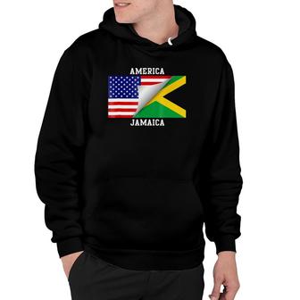 Jamaican American Flag Half Jamaican Half American Hoodie | Mazezy