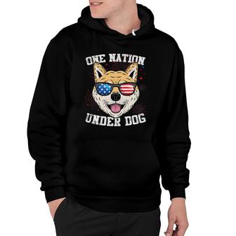 Japanese Spitz One Nation Under Dog 4Th Of July Funny Gift Hoodie | Mazezy
