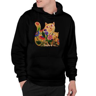 Joy Of Being Together Two Cute Cats Mother And Child Hoodie | Mazezy