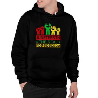 Juneteenth The Real Independence Day Colorful Raised Fists Hoodie | Mazezy AU