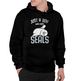 Just A Boy Who Loves Seals Sea Lion Boys Kids Hoodie | Mazezy DE
