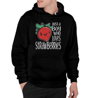 Just A Boy Who Loves Strawberries Gift Strawberry Hoodie | Mazezy