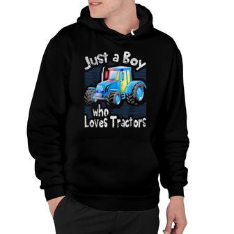 Just A Boy Who Loves Tractors Farming Future Tractor Driver Hoodie | Mazezy