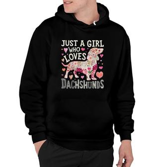 Just A Girl Who Loves Dachshunds Flower Hoodie | Mazezy