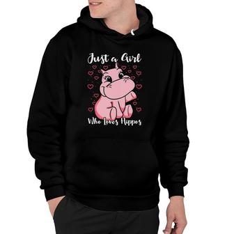 Just A Girl Who Loves Hippos Woman Cute Hoodie | Mazezy