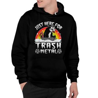 Just Here For Trash Metal Retro Rainbow Opossum Death Metal Hoodie | Mazezy