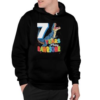 Kids 7Th Birthday Boys Kids Being Awesomerex 7 Years Old Hoodie | Mazezy