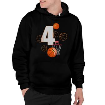 Kids Cool Basketball Birthday 4 Year Old Hoodie | Mazezy