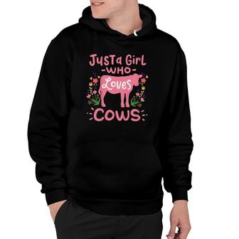 Kids Cow Just A Girl Who Loves Cows Gift Hoodie | Mazezy