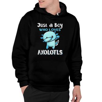 Kids Just A Boy Who Loves Axolotls Cute Funny Kawaii Awesome Hoodie | Mazezy DE
