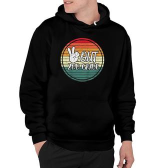 Kids Last Day Of School Peace Out 2Nd Grade Retro Graduation Hoodie | Mazezy