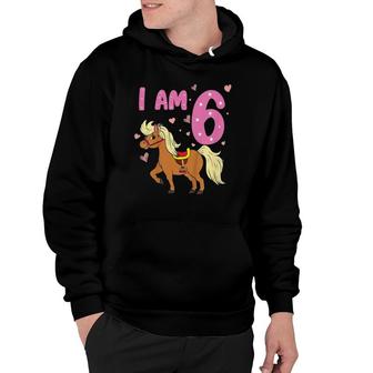 Kids Pony Girl 6Th Birthday Horse 6 Years Old Girls Pony Birthday Hoodie | Mazezy