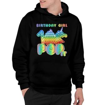 Kids Pop It 1St Year Old Birthday Girl Unicorn Pop It Girls Hoodie | Mazezy