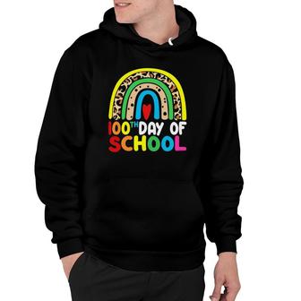 Leopard Rainbow 100 Days Of School 100Th Day Teacher Student Hoodie