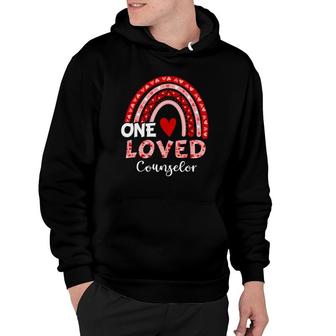 Leopard Rainbow One Loved Counselor Valentine's Day Matching Hoodie | Mazezy