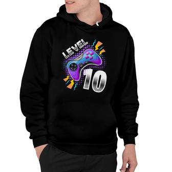Level 10 Video Game Controller 10Th Birthday Gamer Boys Hoodie | Mazezy