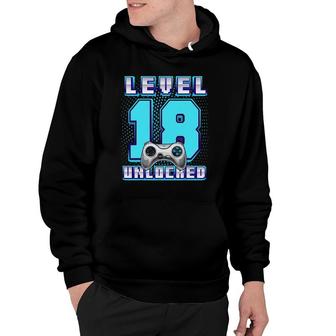 Level 18 Unlocked Video Game 18Th Birthday Gamer Boys Hoodie | Mazezy UK