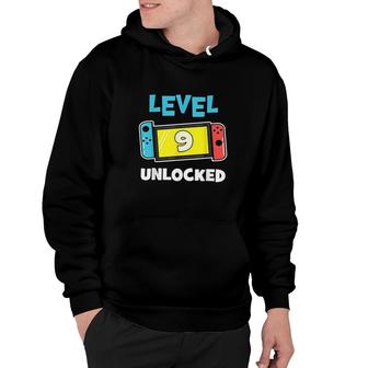 Level 9 Unlocked Gamer 9th Birthday Gift Video Game Lovers Hoodie - Seseable