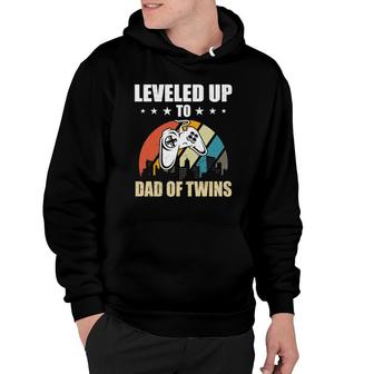 Leveled Up To Dad Of Twins Video Gamer Gaming Hoodie | Mazezy