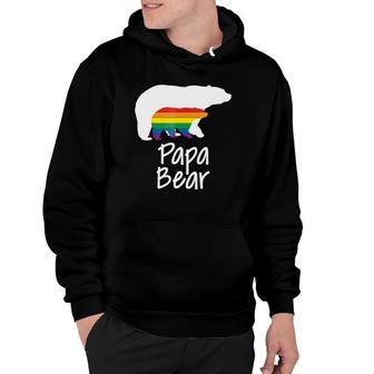 Lgbt Dad Papa Bear Mothers Gay Lesbian Pride Rainbow Hoodie | Mazezy AU
