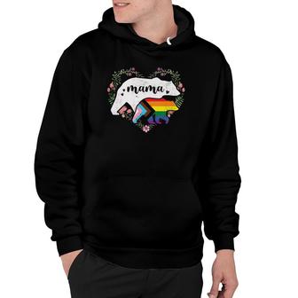Lgbtq Mama Bear Progress Pride Flag Gay Equal Rights Rainbow Hoodie | Mazezy