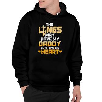 Lineman Dad I Have My Daddy's Heart Father's Day Kid Hoodie | Mazezy