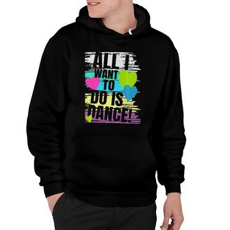 Little Girls' Dance Inspired Graphic All I Want To Do Is Dance Hoodie | Mazezy