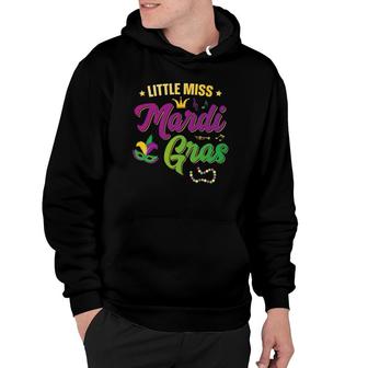 Little Miss Mardi Gras Funny Kids Girls Mardi Gras Hoodie | Mazezy