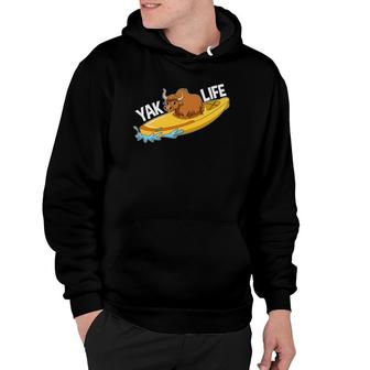 Living The Yak Life - Funny Yak In A Kayak Hoodie | Mazezy