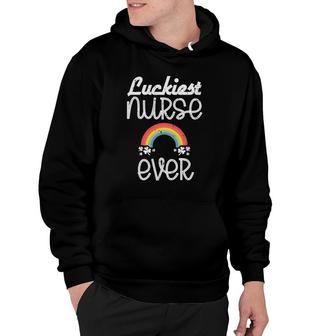 Luckiest Nurse Ever Nurse St Patricks Day Women Men Rn Scrub Hoodie | Mazezy