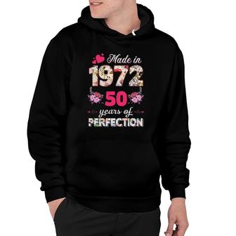 Made In 1972 Floral 50 Years Old 50Th Birthday Gifts Women Hoodie | Mazezy