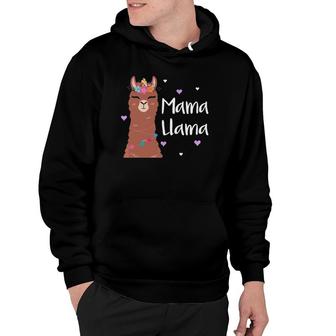 Mama Llama For Women Mothers Day Dark Skin Cute Mom Gift Hoodie | Mazezy