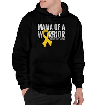 Mama Of A Warrior Childhood Cancer Ribbon Hoodie | Mazezy