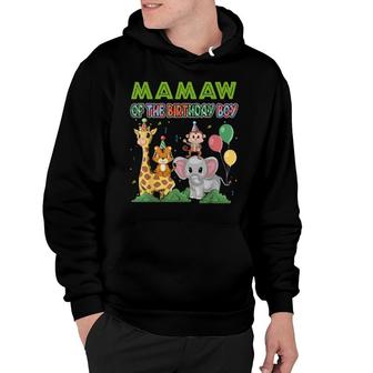 Mamaw Of The Birthday Boy Theme Zoo Safari Jungle Animal Hoodie | Mazezy
