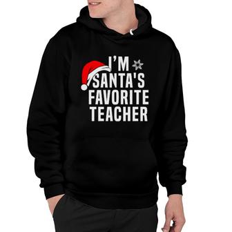 Matching Christmas Party Xmas Santa's Favorite Teacher Hoodie | Mazezy