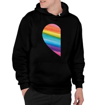 Matching Lgbt Valentines Day Rainbow Heart Gay Couple Gift Hoodie | Mazezy