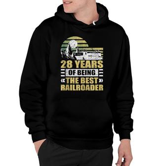 Mens 28Th Birthday 28 Years Railway Railway Hoodie | Mazezy